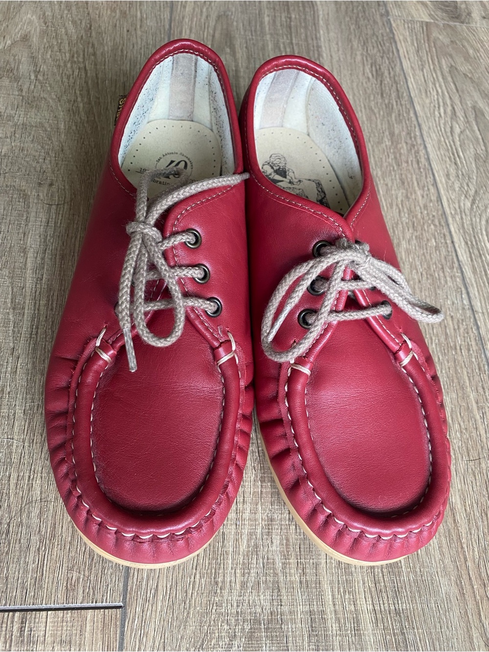 San Antonio Shoemakers Women's Red Leather Lace-Up
